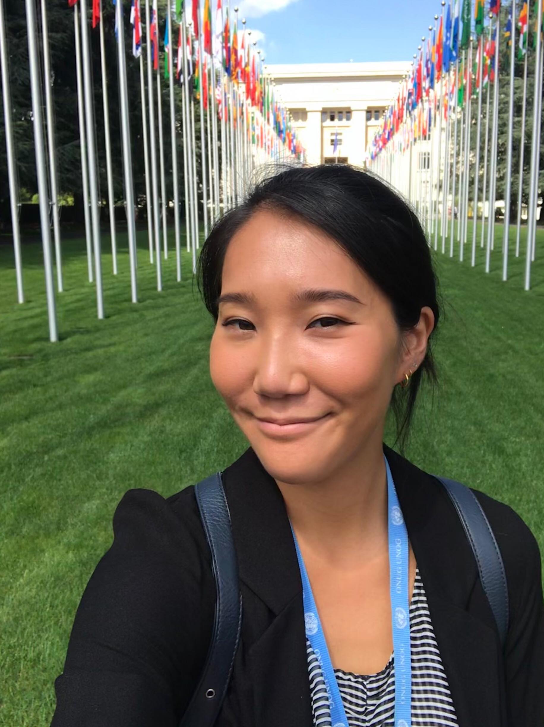 Anudari Achitsaikhan at the Palais des Nations, Geneva